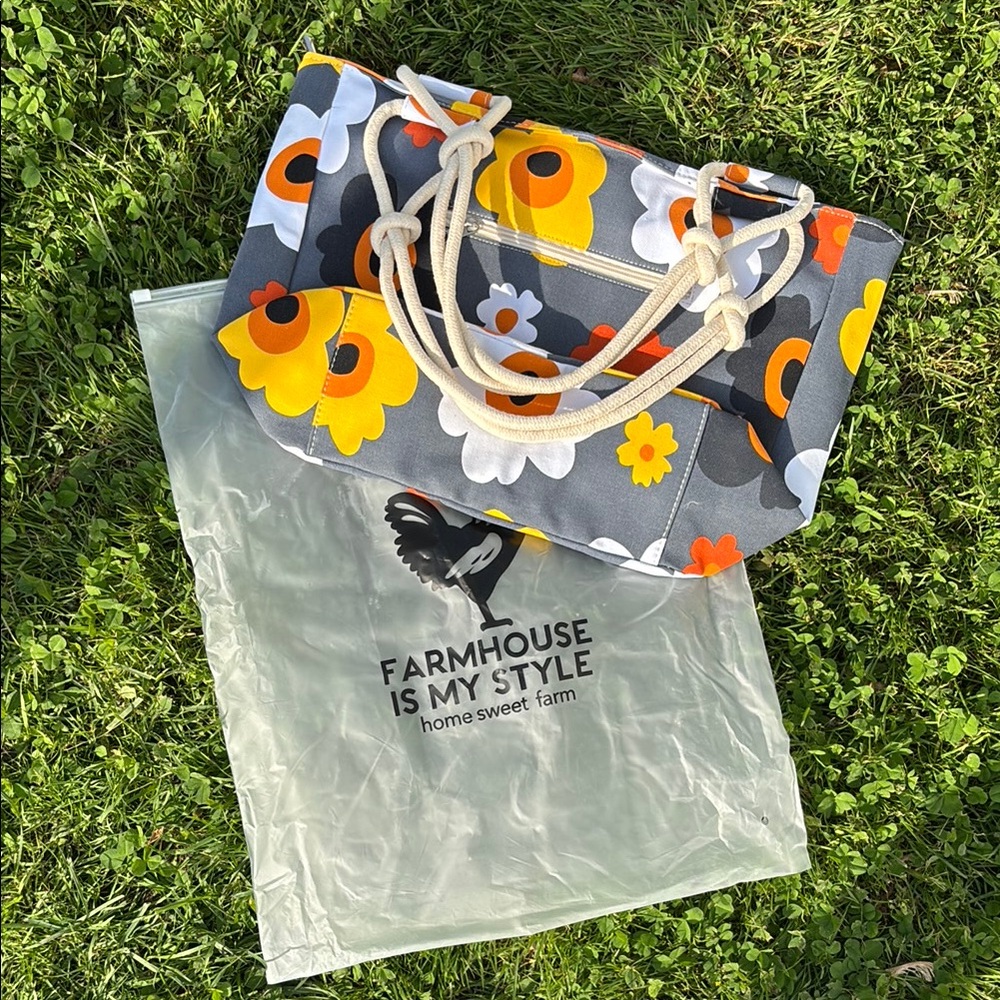 Farmhouse Floral Tote Bag